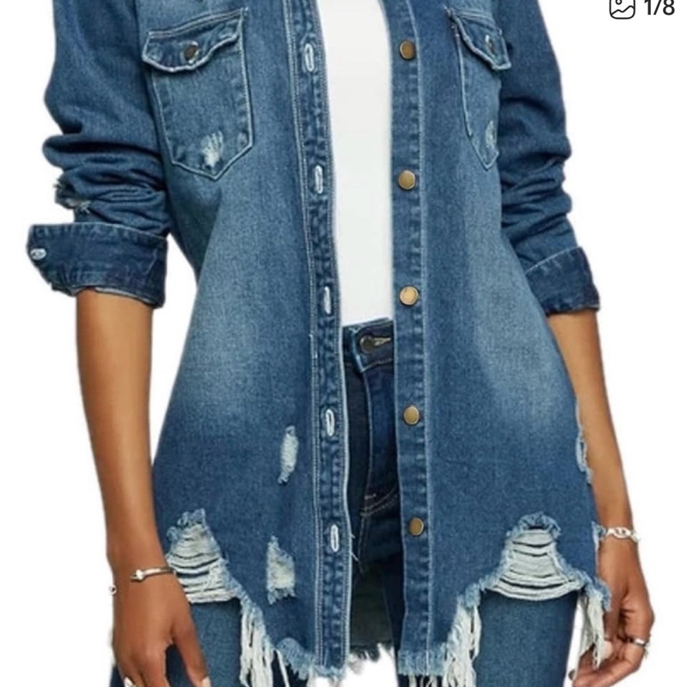 American Eagle Outfitters Ripped Denim Jacket